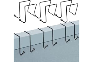GICARE 6 Pack Cubicle Hooks, Double Cubicle Accessories Hanging Hook for Partition Wall Cubicle Panel, Black Cubicle Hangers for Office to Hanging Coats, Pictures, File Pockets, Hats, Purses, Bags