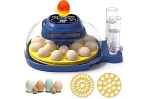 18-33 Egg Incubator for Hatching Eggs, Automatic Egg Turning, Egg Candler, Temperature/Humidity Control, Incubator for Hatchi