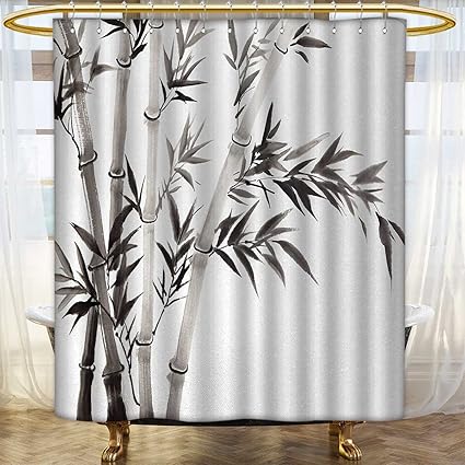 Amazon Com Anhounine Bamboo Widened Shower Curtain Customized