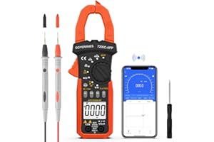 GOYERRNES Digital Clamp Meter with T-RMS, 4000 Counts Auto-Ranging Multimeter for Precise AC/DC Voltage, Current, Resistanc, Capacitance, Frequency, Diode Testing, Continuity Checks, NCV Detection
