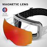 Odoland OTG Ski Goggles Frameless Interchangeable Magnetic Lens view 2