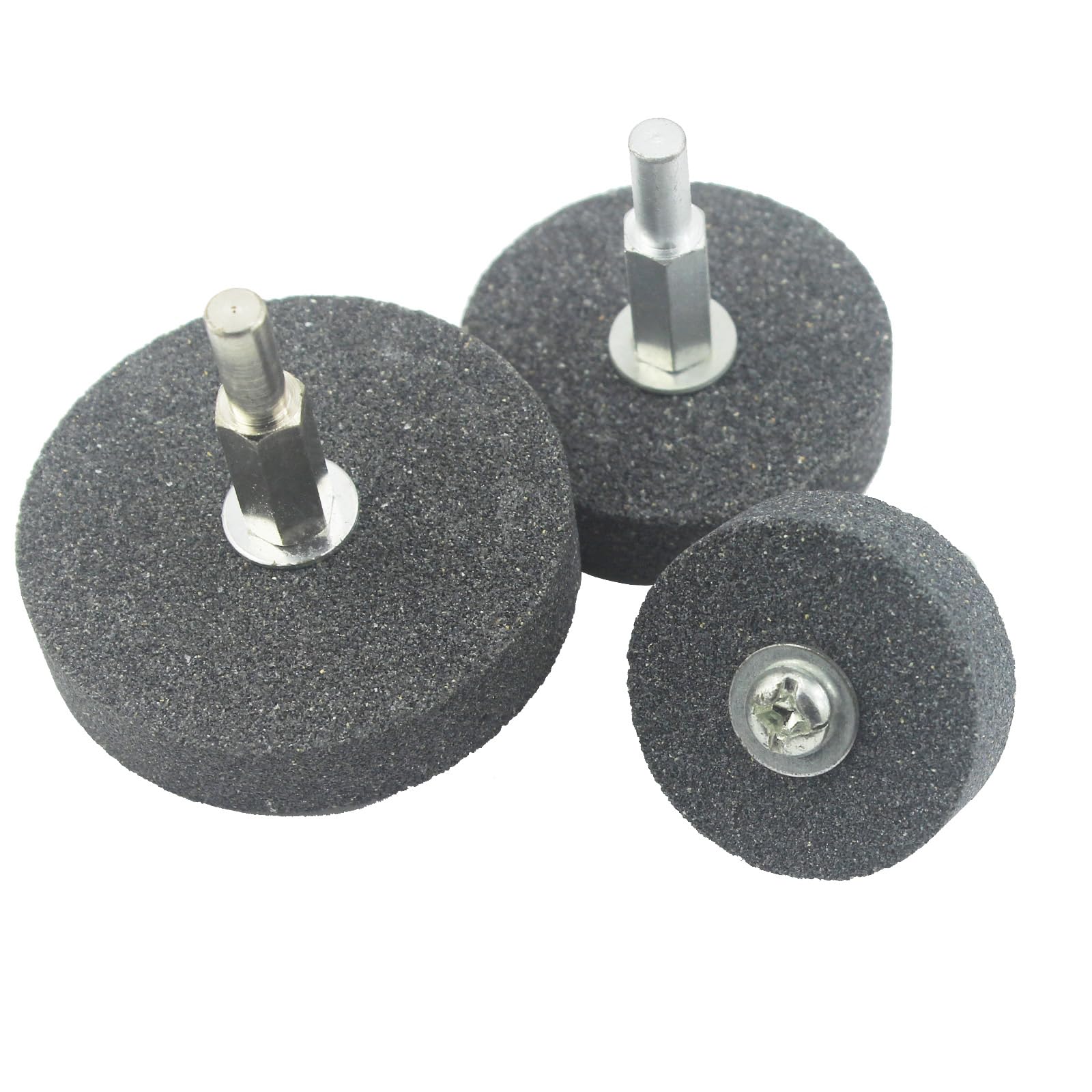 Photo 1 of ??????? 3 Pcs Mounted Stone Grinding Wheels with 1/4-Inch Shank 40mm/50mm/60mm Diameter Abrasive Stone Grinding Wheels for Drill, Grinder, Rotary Tools