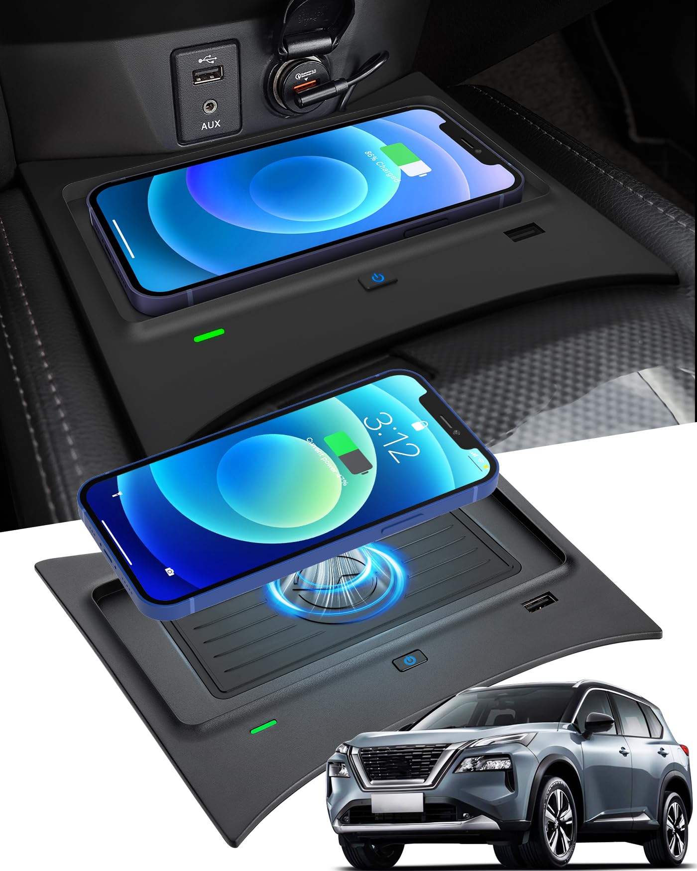 Photo 1 of CARxion® for Nissan Rogue Wireless Charger (2014-2020, OEM Car Accessories)