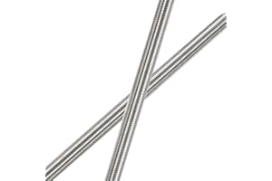 HiPicco M10 x 250mm Fully Threaded Rod & Studs, 304 Stainless Steel Right Hand Threads Rods, M10-1.5 Thread Pitch for Anchor Bolts, Clamps, Hangers and U-Bolts 2 Pack
