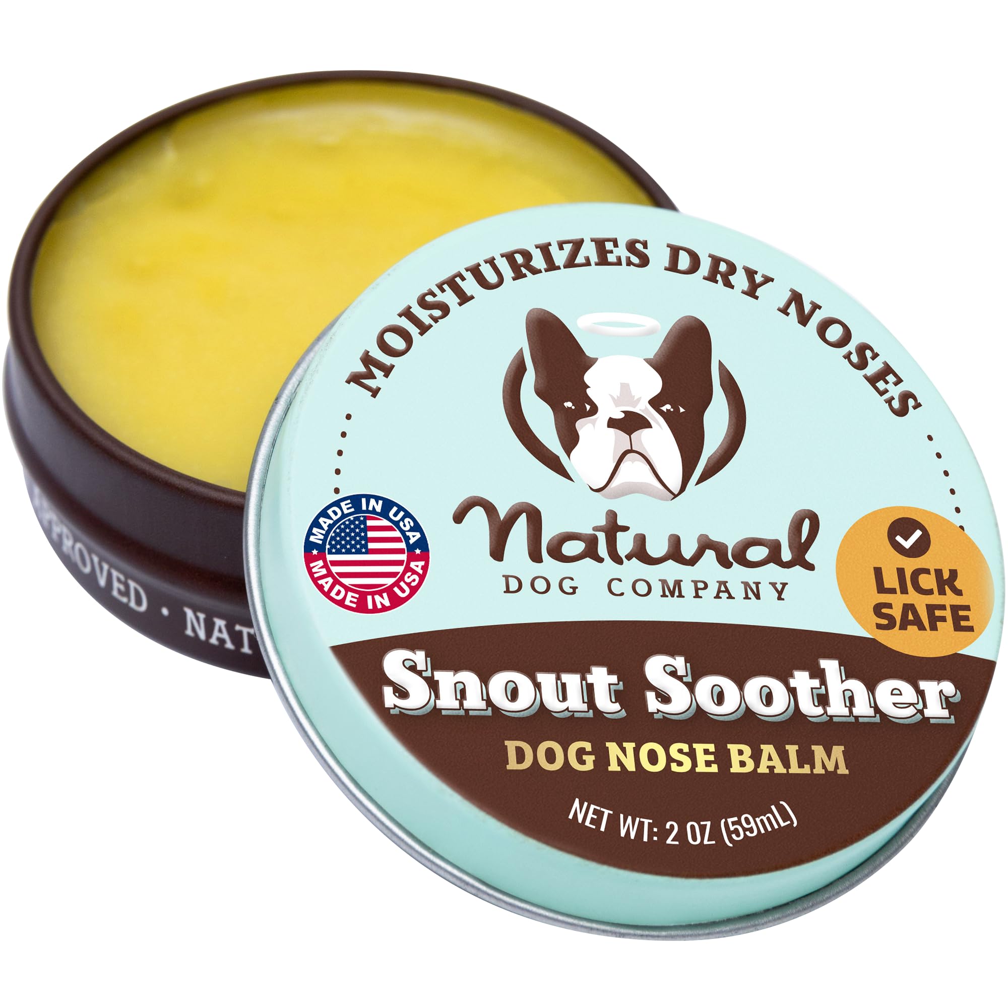Natural Dog Company - Snout Soother | Dog Nose Balm for Chapped, Crusty and Dry Dog Noses, Organic, All Natural Ingredients 2oz/59ml Tin
