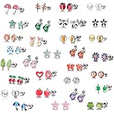 30 Pairs Hypoallergenic Earrings for Girls Sensitive Ears with Stainless Steel Post -Assorted Cute Stud Earrings for Teens Girls Women