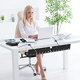 HOMMAND Under Desk Cable Management Tray 2 Pack Steel w/ Adhesive & Screw Mount view 8
