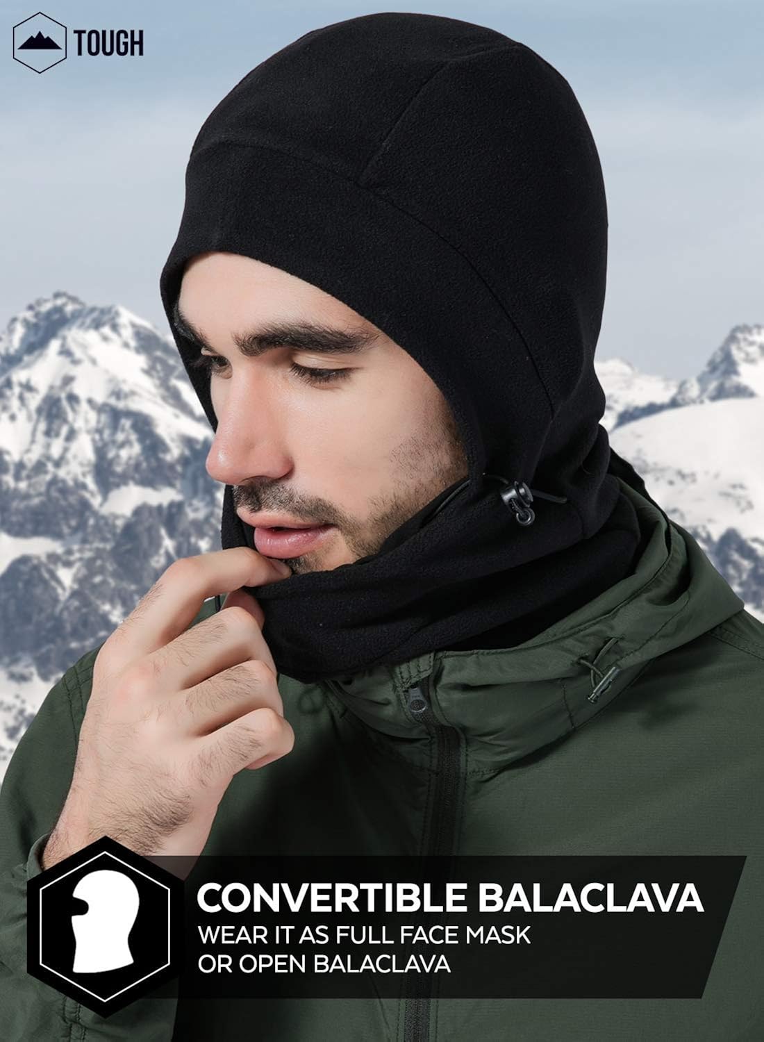 Balaclava Ski Mask - Winter Face Mask Cover for Extreme Cold Weather - Heavyweight Fleece Hood Snow Gear for Men & Women at  Men’s Clothing store