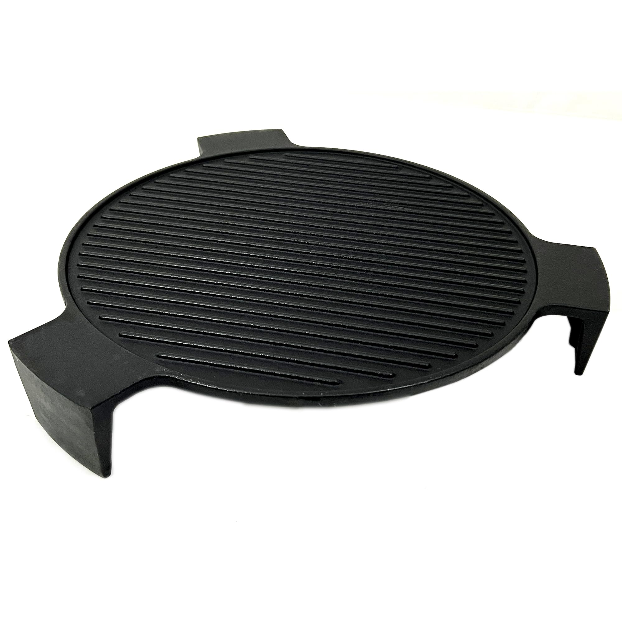 Photo 1 of Direct Store DC143 Cast Iron Plate Setter for Large Big Green Egg Grill & Other 18" Dia Cooking Grills, Kamado Grill, 18" Smoking Stone, Pizza Stone, Heat Deflector with 3 Legs (Large, 18" with legs)