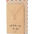 quan jewelry Airplane Pendant Necklace for Women, Comes with Inspirational Quote, Rose Gold Tone
