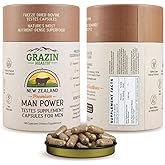 GRAZIN HEALTH - Grass Fed Bovine Testes Man Power Capsules (30 Day Supply)