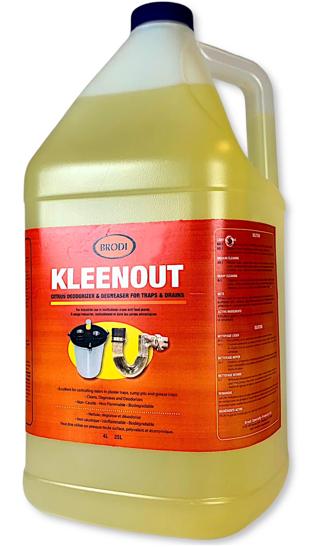 Photo 1 of Kleenout Deodorizer & Degreaser for Plaster Traps, Dental & Lab Drains, Citrus Based, Non-Caustic, Amalgam Separator Compatible, Safe on All Pipes, 1 Gallon