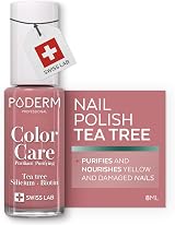 PODERM Nail Polish with Tea Tree Rosewood 8ML purifies nourishes yellow nails