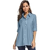 Women's UPF 50 Long Sleeve Sun Protection Shirts Quick Dry Outdoor Fishing Hiking Travel Shirt