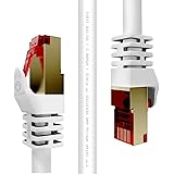 Duronic White Network Cable 1.5M CAT6a FTP Ethernet Gigabit LAN Network Cable Gold Headed Shielded Network Cable - High Speed 500MHz Premium Quality Cat6a | Patch | Ethernet | Modem | Router | LAN
