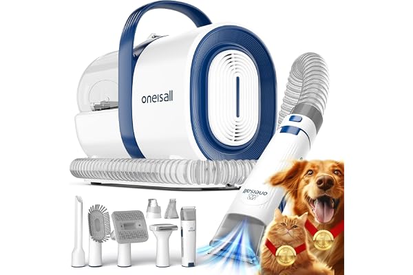 oneisall Dog Grooming Kit,Dog Hair Vacuum for Cat Pet Thick Coats,LM2 | 7 in 1 Grooming Tools, 99% Hair Suction,59dB Low Nois