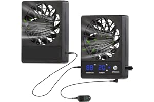 RUNWUSHENG Speed Adjustable Ventilation Fan for Reptile Enclosure, 2 Sets， Dehumidifier for Rainforest Terrarium Vivarium, Improving Air Circulation for Amphibians, Reptiles, and Snakes