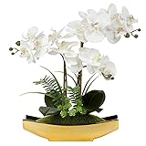Briful Orchids Artificial Flowers 15" White