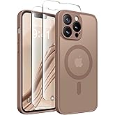 CAPRARO CAPRRO Magnetic for iPhone 13 Pro Max Case, [Compatible with MagSafe] [Full Camera Protection] Shockproof Protective Slim Translucent Matte Phone Case for iPhone 13 Pro Max 6.7'', Brown