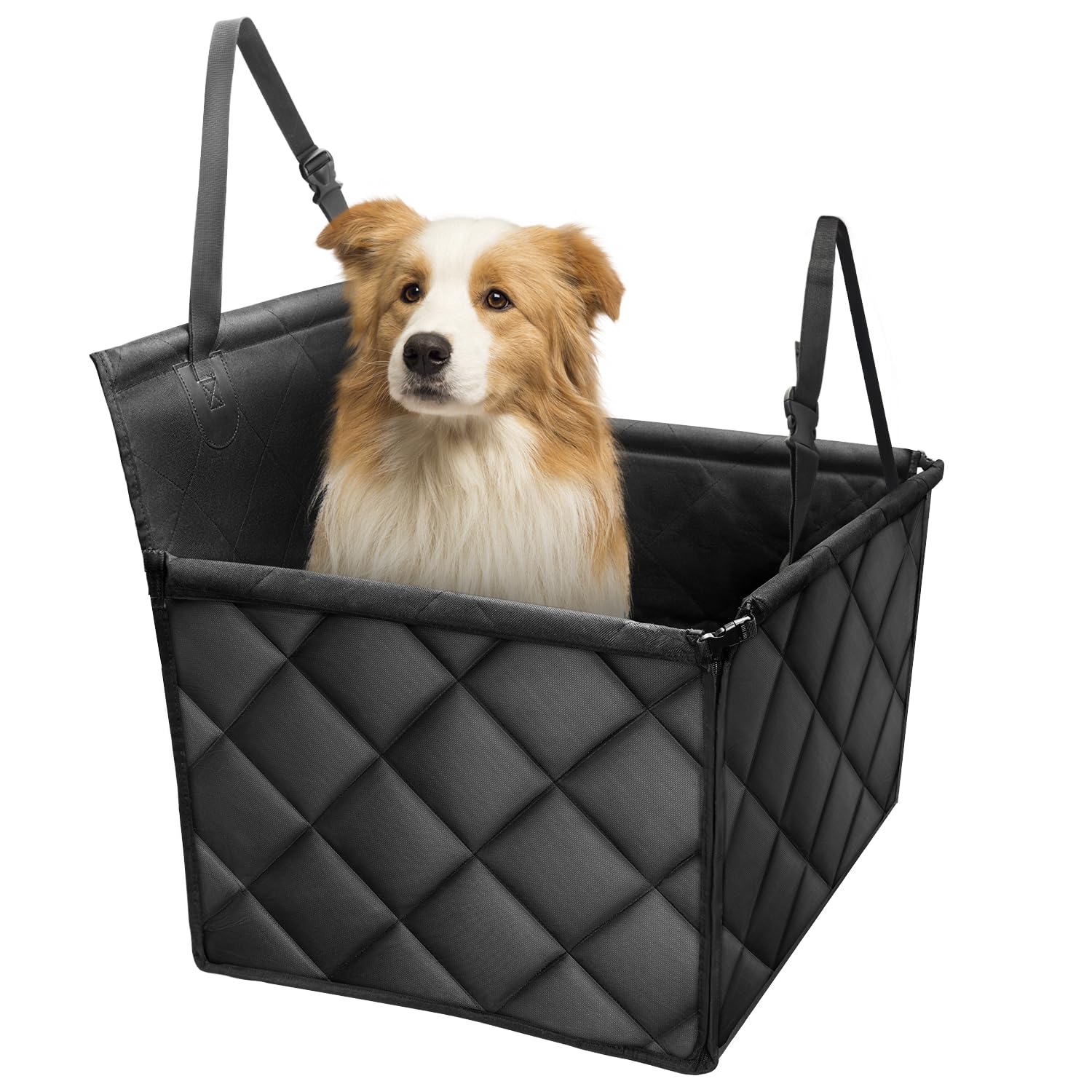 Looxmeer Dog Car Seat Cover, Car Seat for Small Medium Dogs, Thickening Dog Seat Cover with Safe Belts, Splash Proof, Anti-Scratch, Black