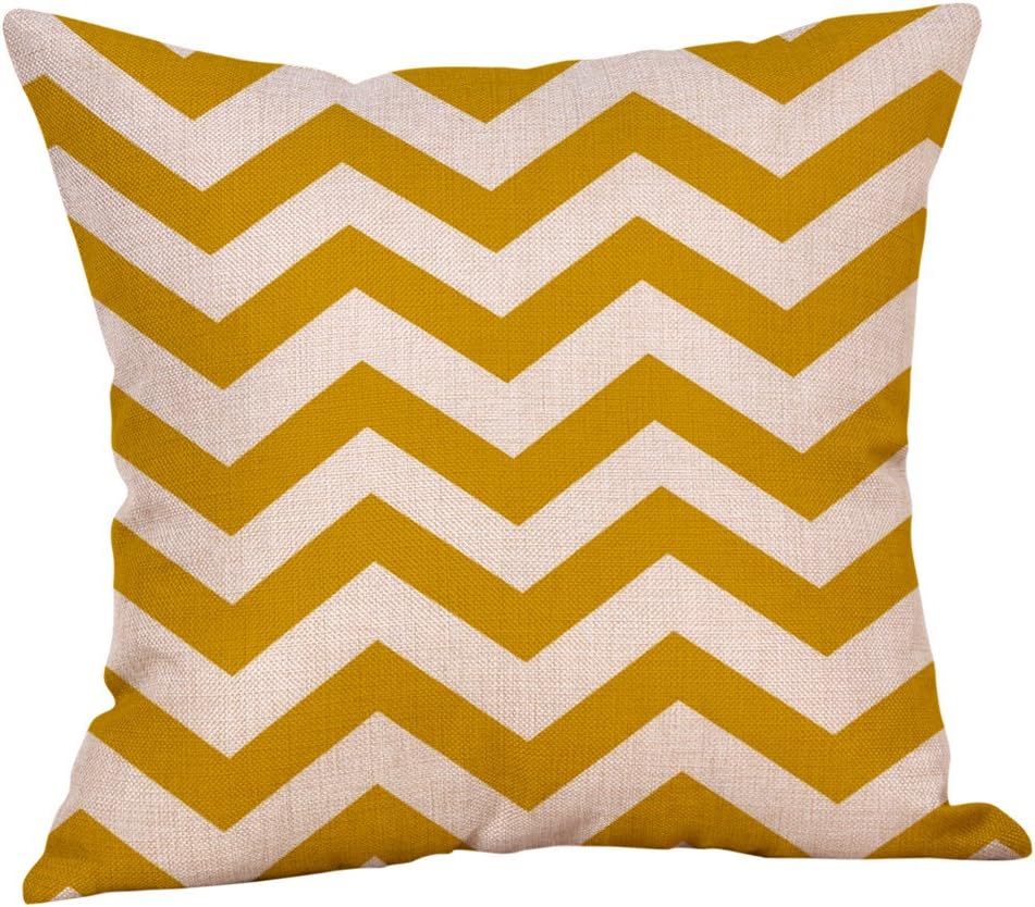 ZEELIE Home and Garden pillow case Decorative Mustard Pillow Case Yellow Geometric Fall Autumn Back Car Neck Home Sleeping Simulation Stake Bedding Cover Home Decor Suitable to Your Life