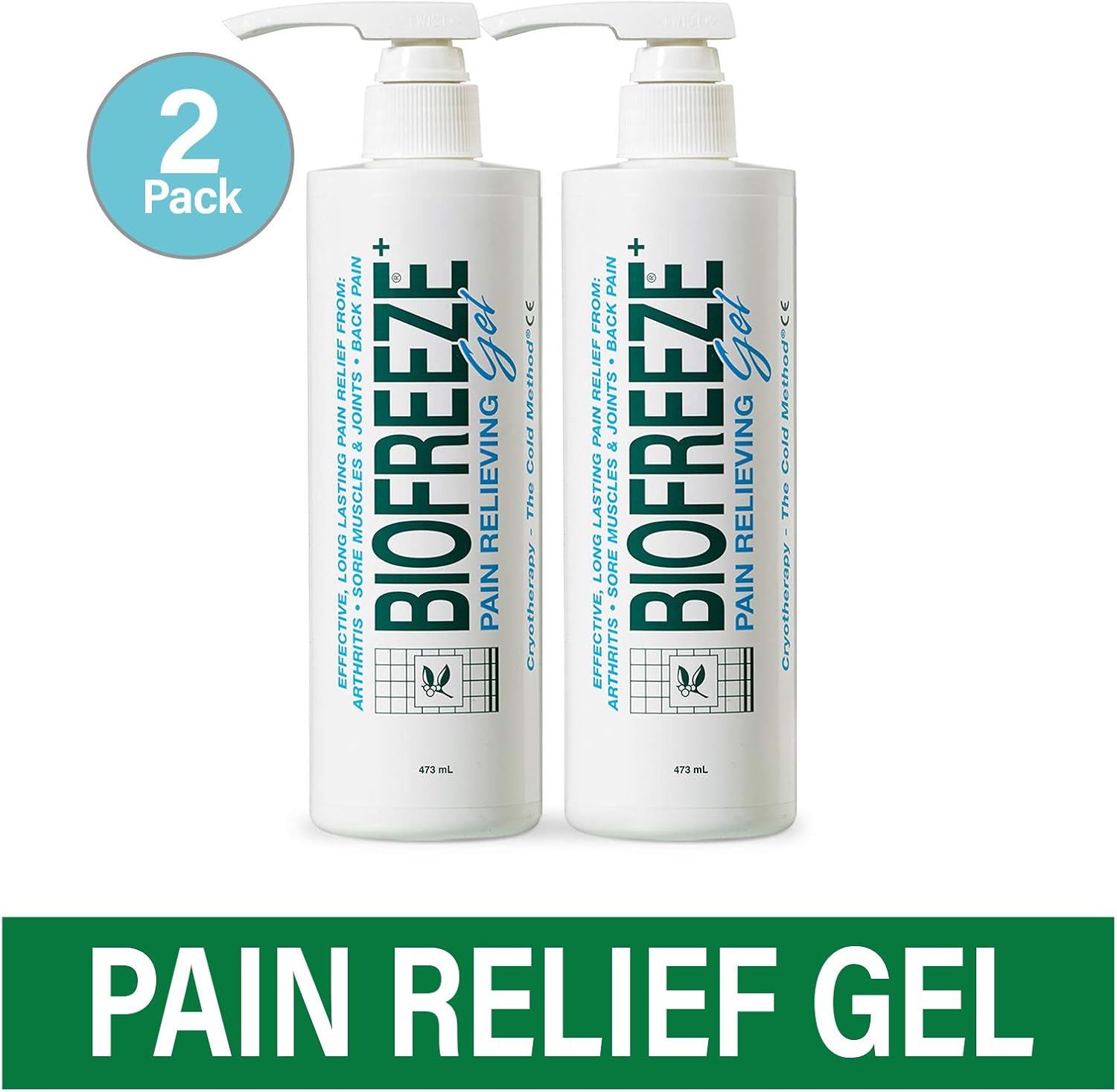 Biofreeze Pain Reliever Gel, Completely Free from Ibuprofen, Cooling