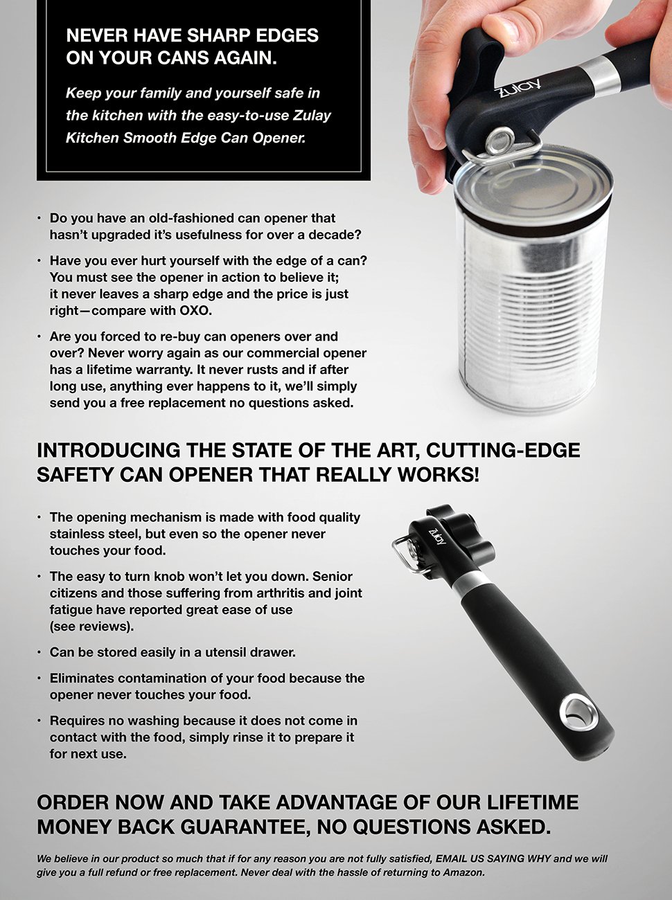 Top Cut Manual Can Opener with Smooth Edge For Seniors Elderly eBay