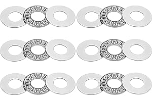 PATIKIL AXK1226 Thrust Needle Roller Bearings 12x26x4mm, 6 Pcs Chromium Steel Needle Roller Thrust Bearing with Washers for Conveyor Systems Machine Tools, Silver