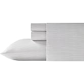 Tommy Bahama - Queen Sheets, Cotton Percale Bedding Set, Crisp & Cool, Stylish Bedding Set (Paloma Beach Grey, Queen)