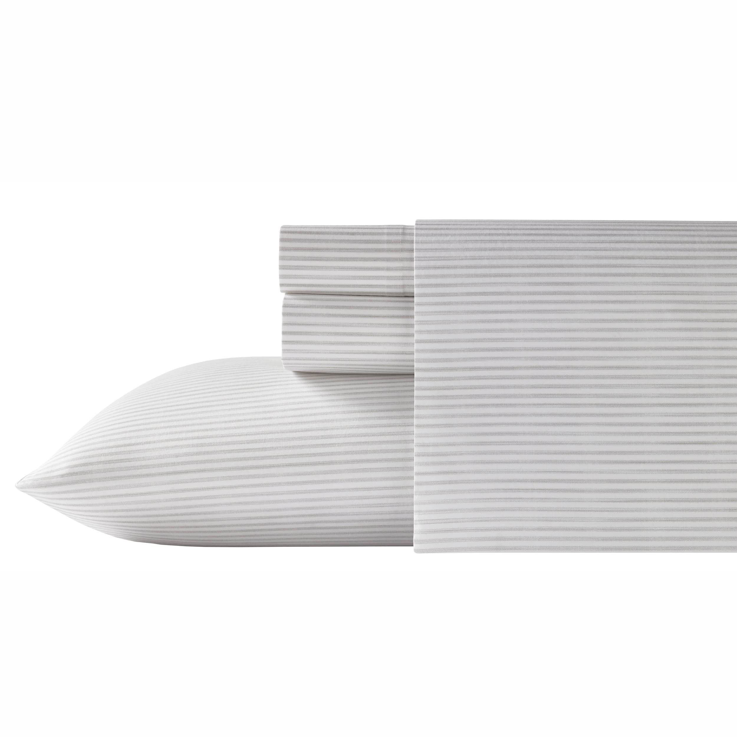 Tommy Bahama Sheet Set-100, Crisp & Cool, Lightweight & Moisture-Wicking Bedding, Cotton, Paloma Beach Grey, King