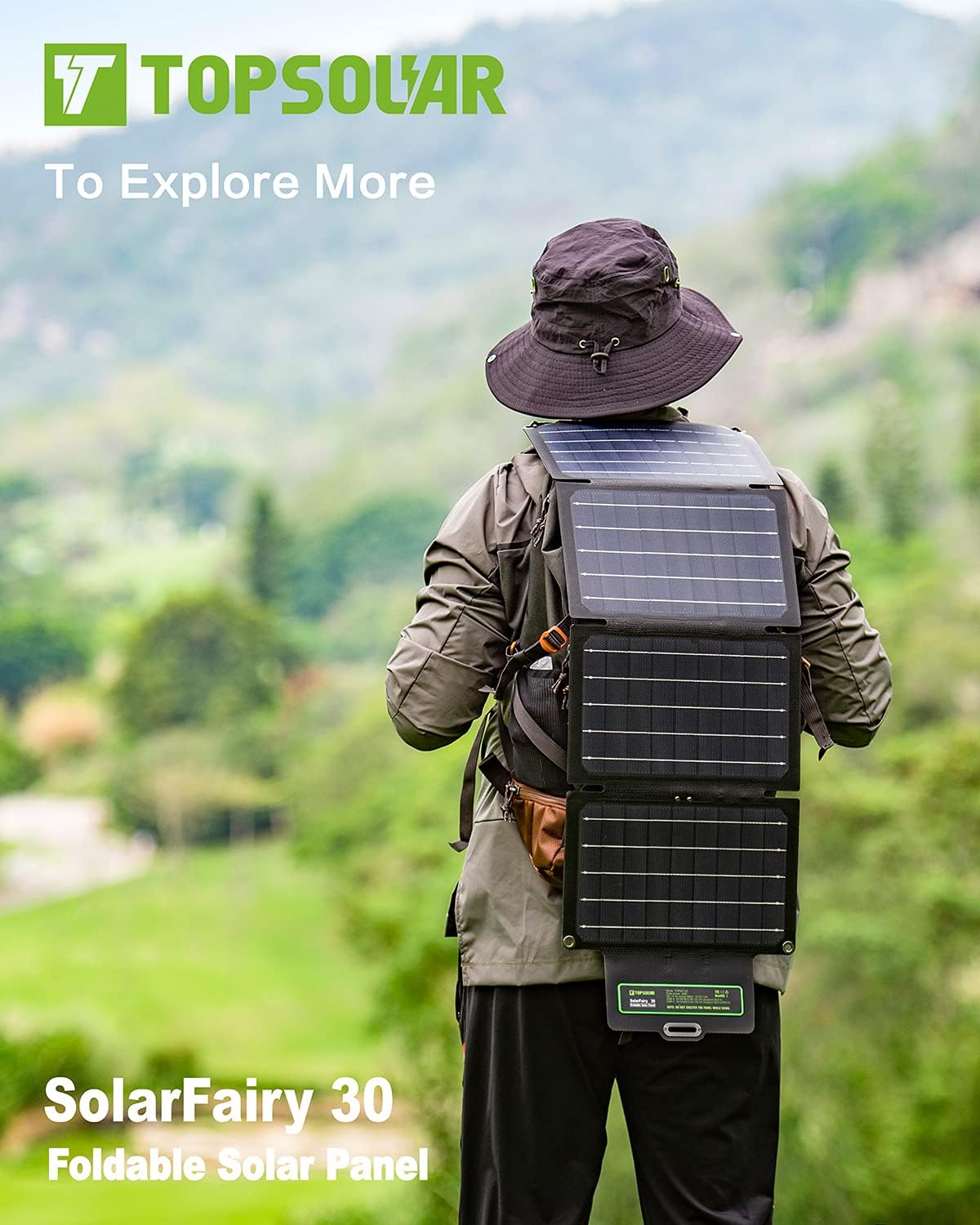 UPGRADE Topsolar SolarFairy 30 Foldable Solar Panel 30W Portable Battery Charger Kit for Cell Phone Power Bank Car Boat RVs Off Grid Charge 12V Batteries & 5V Device: Electronics