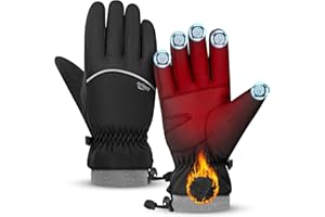 héBei Winter Gloves, Warm Ski Snow Windproof Waterproof Gloves Touchscreen Breathable Winter Gloves Men Women for Cycling, Ru
