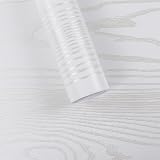 Hode Matt White Vinyl Wrap 40x500cm Wood Effect Self Adhesive Wallpaper view 2