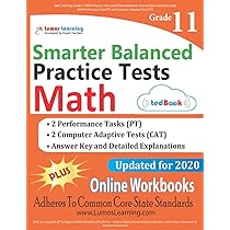 SBAC Test Prep: 11th Grade Math Practice tests and Online Workbooks: Smarter Balanced Study Guide With Performance Task (PT) and Computer Adaptive ...