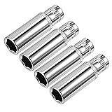 uxcell 4 Pcs 1/4 Inch Drive 10mm 6-Point Deep