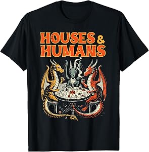 Gaming Houses Humans Funny RPG Parody Gamer Men Boys Kids T-Shirt