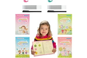 Olivia's Magic Practice copybook for kids - [LARGE SIZE] -4 books of magic copybook for kids - cursive handwriting workbook for kids - handwriting without tears preschool for age 3+