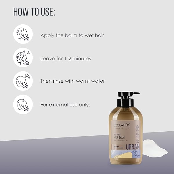 RESTORING NATURAL HAIR BALM WITH ARGAN OIL FOR HAIR/DAMAGED HAIR – DEEP CONDITIONER, VEGAN, SULFATE-FREE, HYDRATING & NOURISHING, 97.5% NATURAL INGREDIENTS 13.5 FL OZ