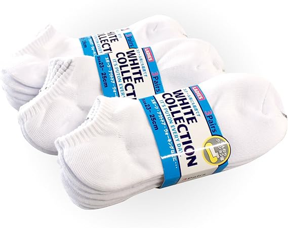 Amazon 靴下 レディース くるぶし ショート ソックス 9足セット 足底パイル編み ホワイトカラー ソックス 通販