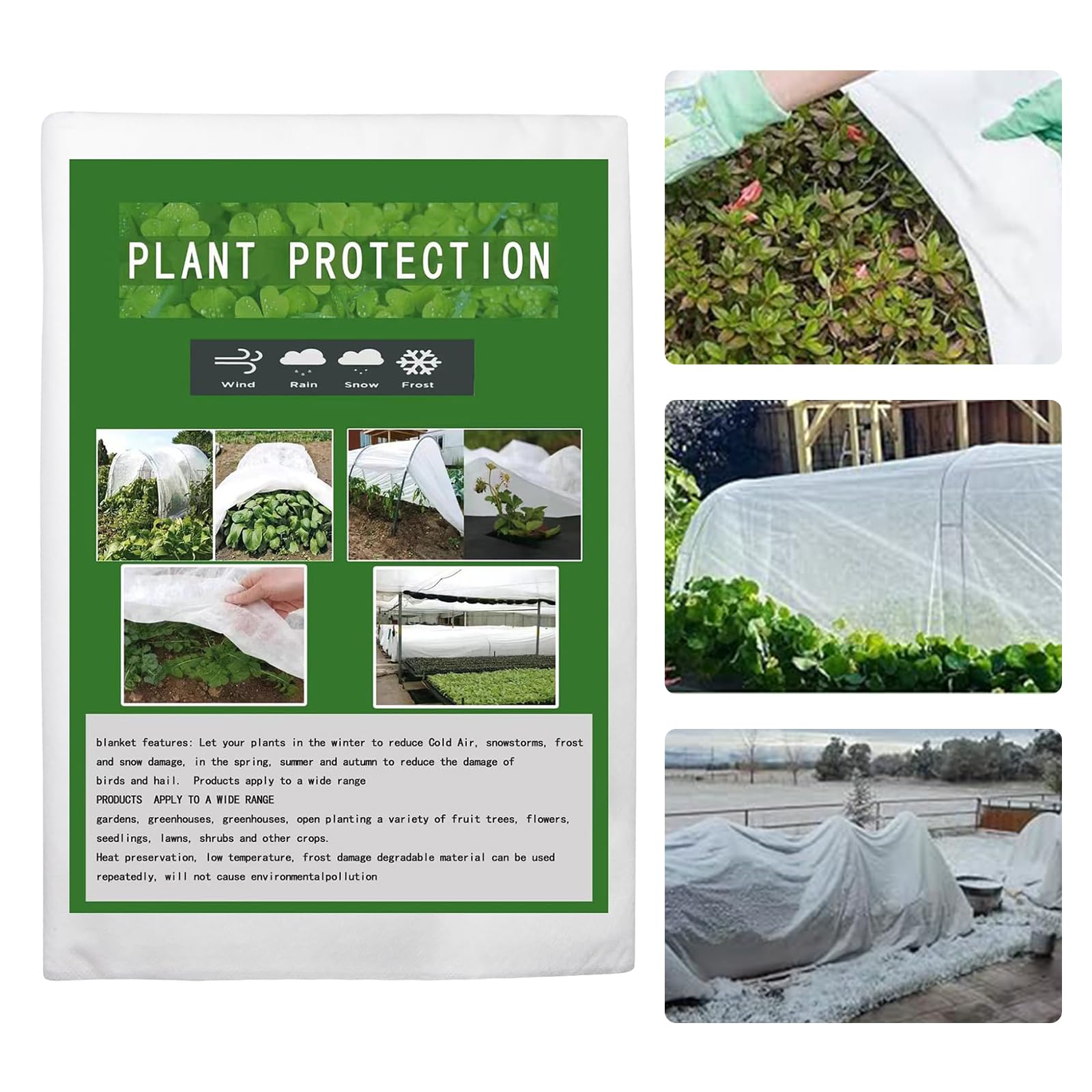 CarPlusStudio Garden Fleece Frost Protection 30gsm - 2M x 5M Non-Woven Horticultural Fleece for Plant Freeze Protection, Winter Plant Covers for Frost, Birds, Fruits & Vegetables Protection Blanket