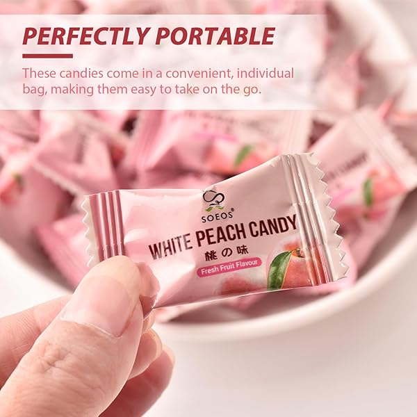SOEOS WHITE PEACH HARD CANDY, CLASSIC SERIES CHINESE HARD CANDY, 16 OZ (PACK OF 1)
