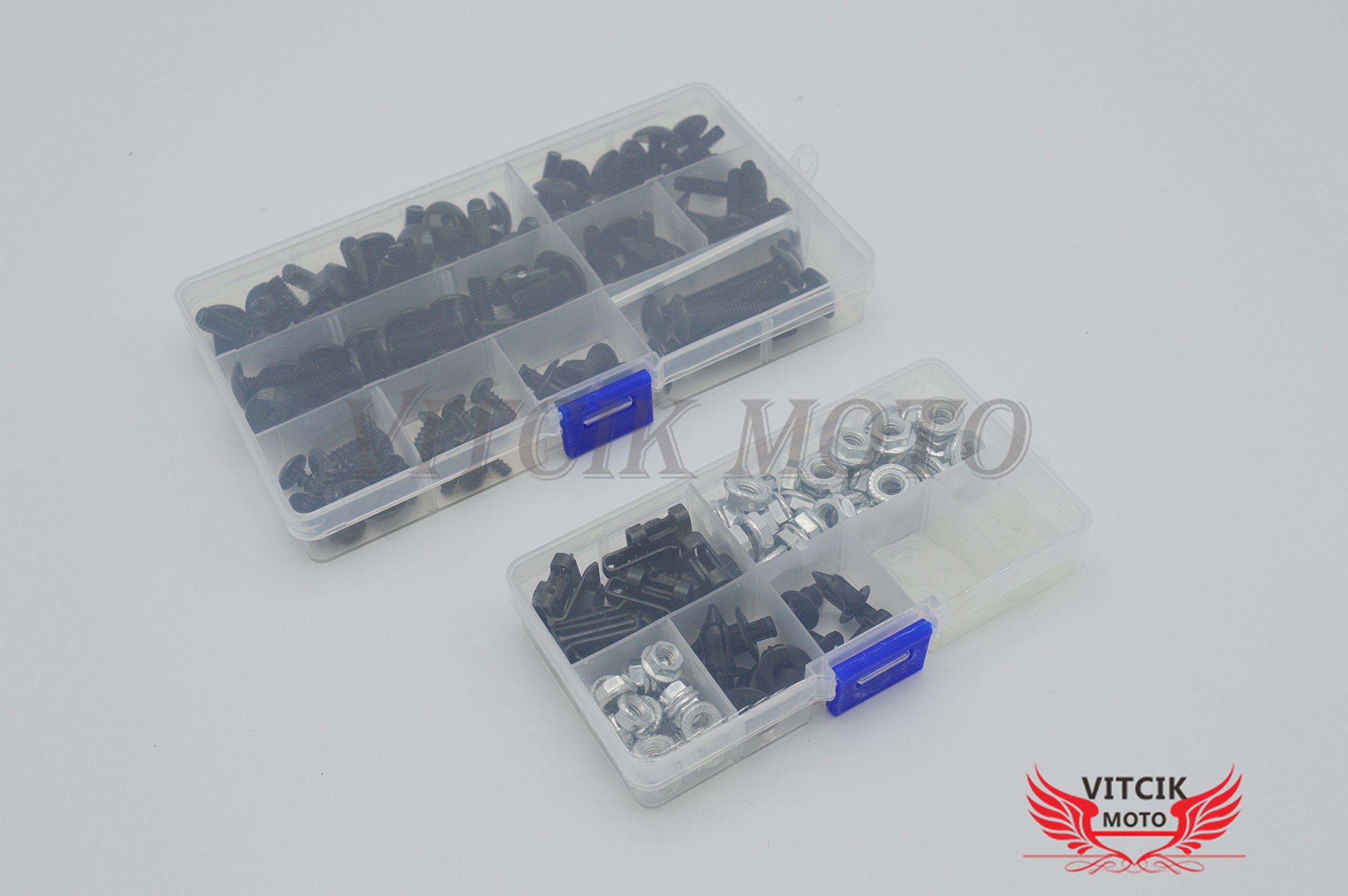 Complete Fairing Bolt Kit For 2007-2008 Kawasaki ZX6R – Black Stainless Steel