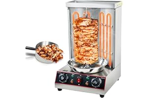 XXUNYNUIN Electric Shawarma Grill Machine Doner Kebab Machine Vertical Broiler Grill Gyro Rotisserie Oven with Meat Catch Pan
