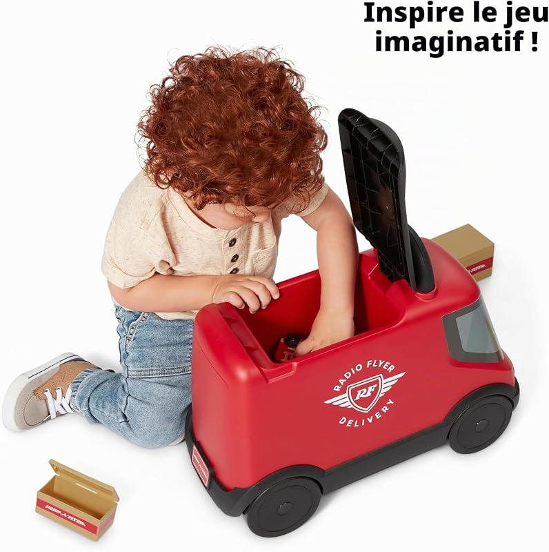 Camion de Transport et de Livraison, Jouet Rouge à Monter pour Tout-Petits de 2 Ans et Plus
