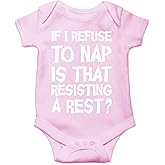 AW Fashions If I Refuse To Nap Is That Resisting A Rest? Baby Bodysuit Funny Adorable Infant Romper Outfit