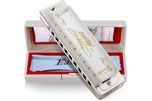 East top Harmonica C, Blues Harmonica Key of C 10 Hole 20 Tone Blues Mouth Organ Diatonic Harmonica Adult Musical Instrument 