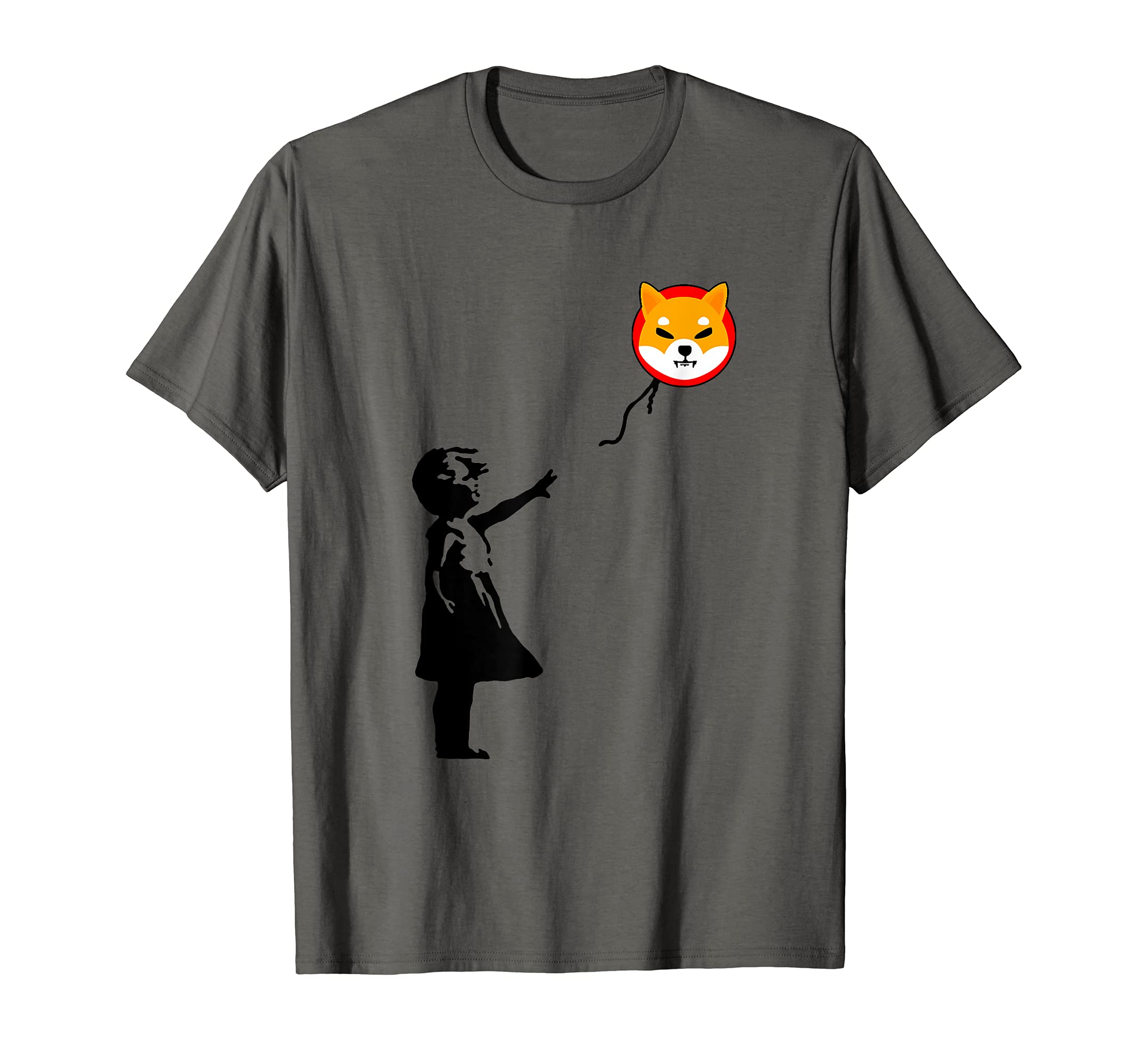 Girl with Shiba balloon crypto Shiba token for cypherpunks T-Shirt
