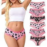 Solblo Women's Gothic Lace Hipster Panties 5~6Pack:Moon Eyes Mystical Print,Black Low Rise Bikini Soft Comfy Sexy Underwear