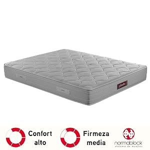 PIKOLIN Colchón de muelles avanzados Normablock Confort viscoelástico 135x190, firmeza Media, Altura 25 cm