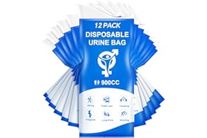 RIYNIBIY Disposable Urine Bag, 12PCS Pee Bags for Travel for Women Men, 900ML Portable Urinal Bags and Vomit Bags, Unisex Urinal Bag for Camping, Road Trip, Traffic Jam, Pregnant, Kid, Patient